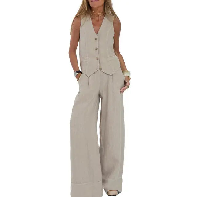 Costume Femme Chic Beige Tailleur Féminin - LuxeStyle
