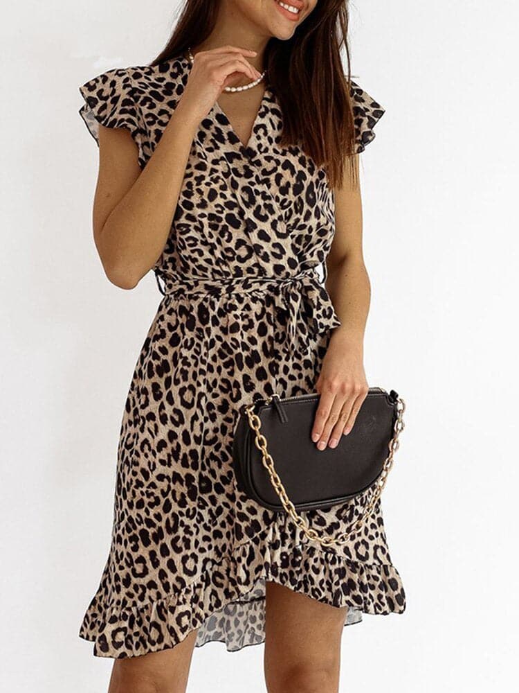 Robe Femme Animalière Été avec Ceinture Élastique - LuxeStyle
