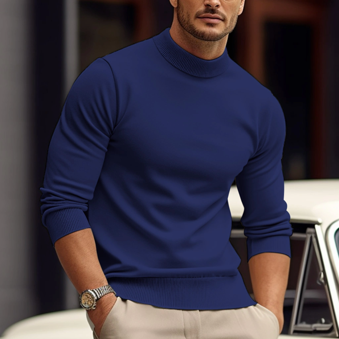 Pull Homme Col Roulé Chic en Maille Douce Luxe