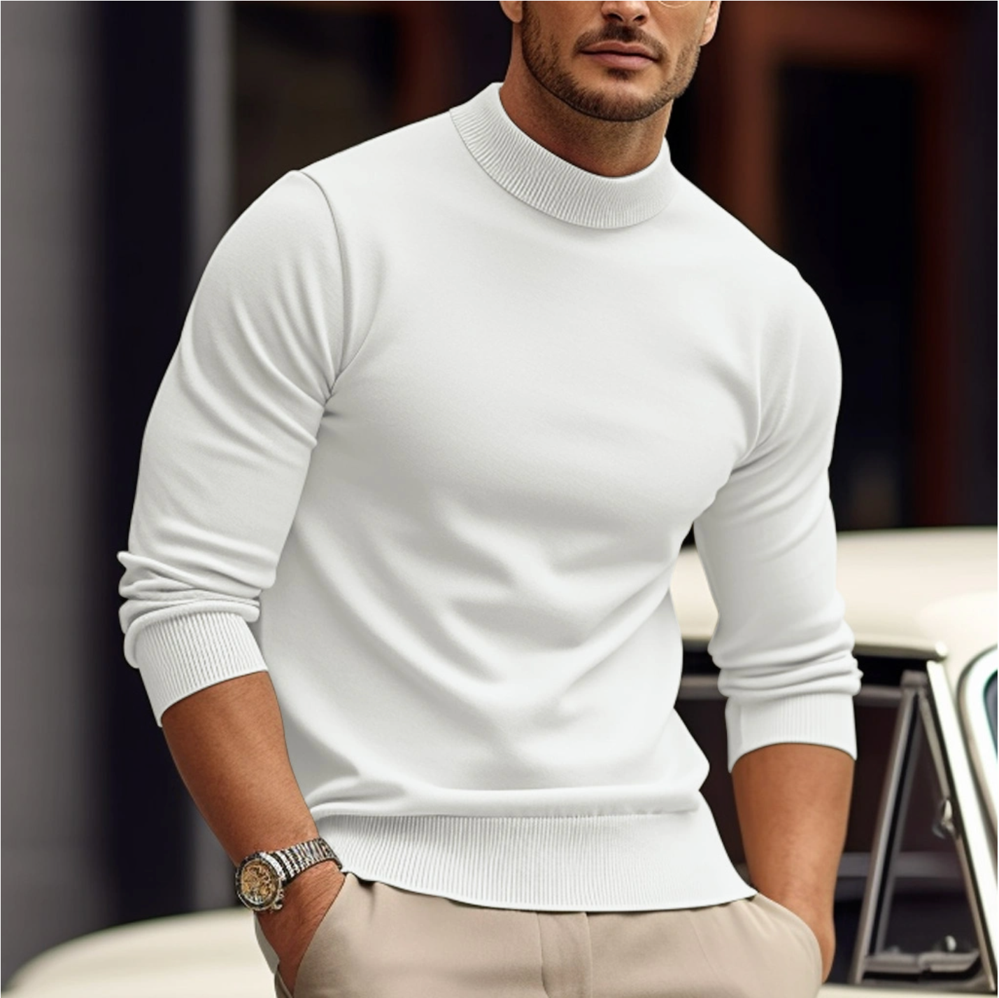Pull Homme Col Roulé Chic en Maille Douce Luxe