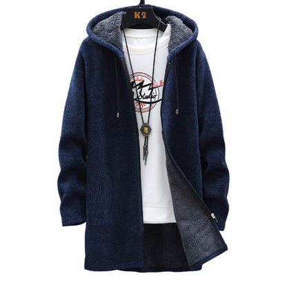 Parka Hiver Homme Élégant avec Capuche et Fermeture Éclair