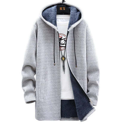 Parka Hiver Homme Élégant avec Capuche et Fermeture Éclair