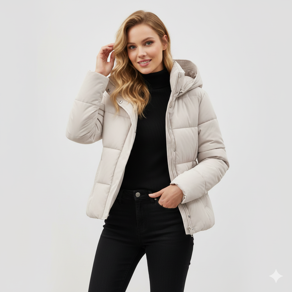 Manteau Femme Hiver Chic avec Capuche et Ceinture