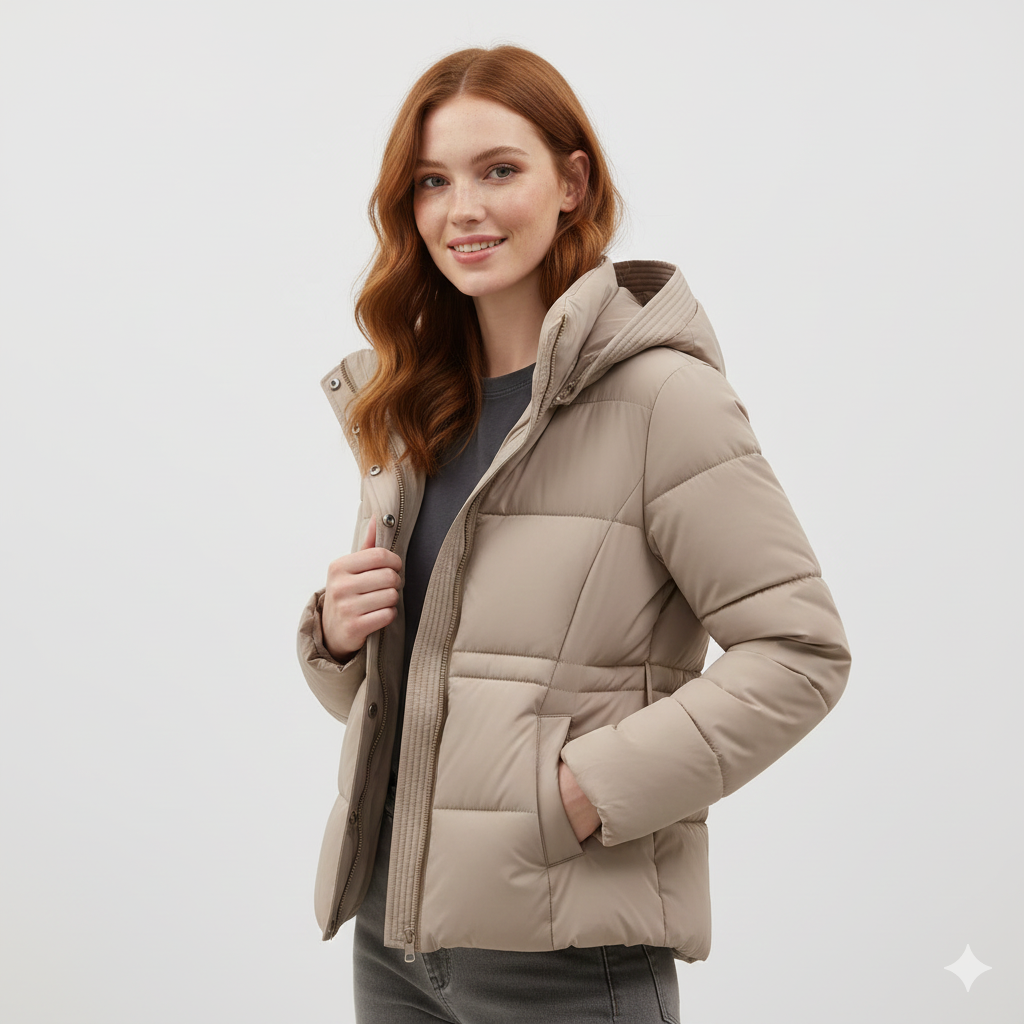 Manteau Femme Hiver Chic avec Capuche et Ceinture