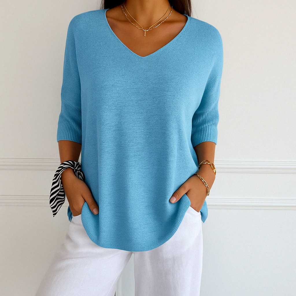 Pull Col V Féminin - Maille Légère, Confortable & Chic pour Femmes