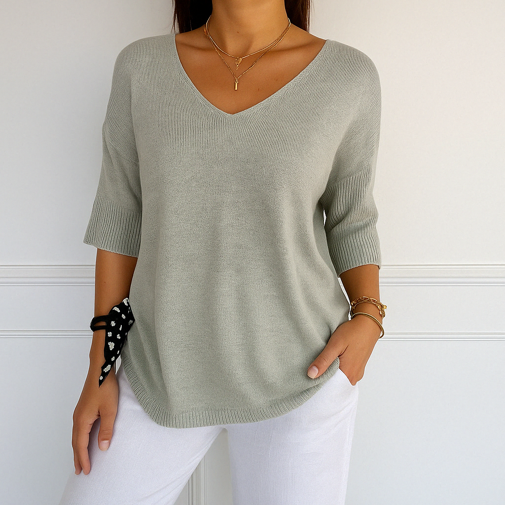 Pull Col V Féminin - Maille Légère, Confortable & Chic pour Femmes