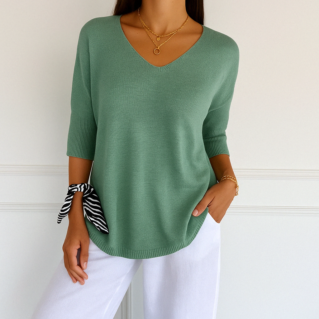Pull Col V Féminin - Maille Légère, Confortable & Chic pour Femmes
