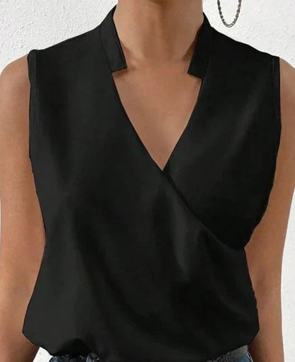 Lillia™ – Haut Femme Élégant Sans Manches en Tissu de Haute Qualité