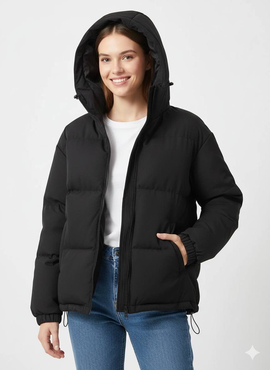 Veste Hivernale Féminine Élégante – Manteau Douillet avec Capuche