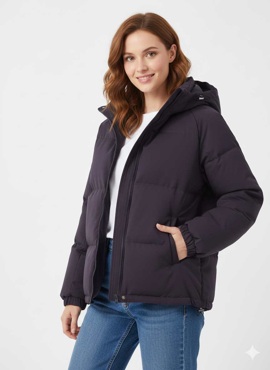 Veste Hivernale Féminine Élégante – Manteau Douillet avec Capuche