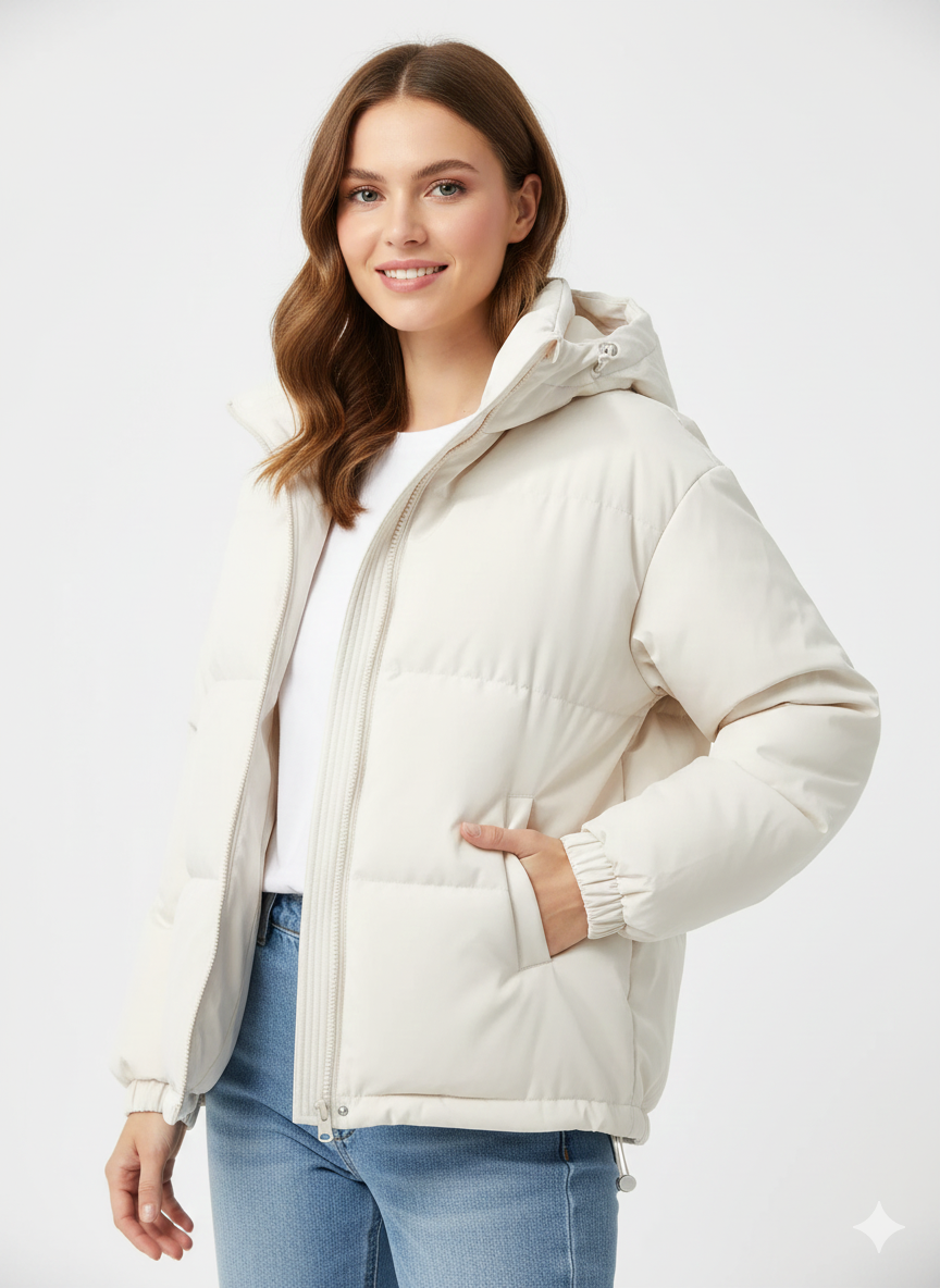 Veste Hivernale Féminine Élégante – Manteau Douillet avec Capuche