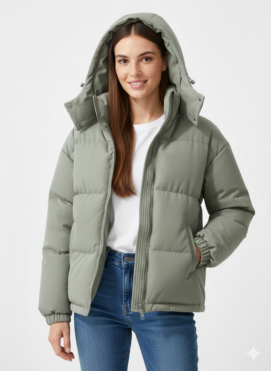 Veste Hivernale Féminine Élégante – Manteau Douillet avec Capuche