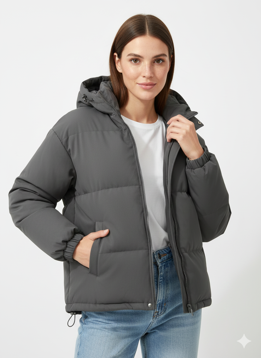 Veste Hivernale Féminine Élégante – Manteau Douillet avec Capuche