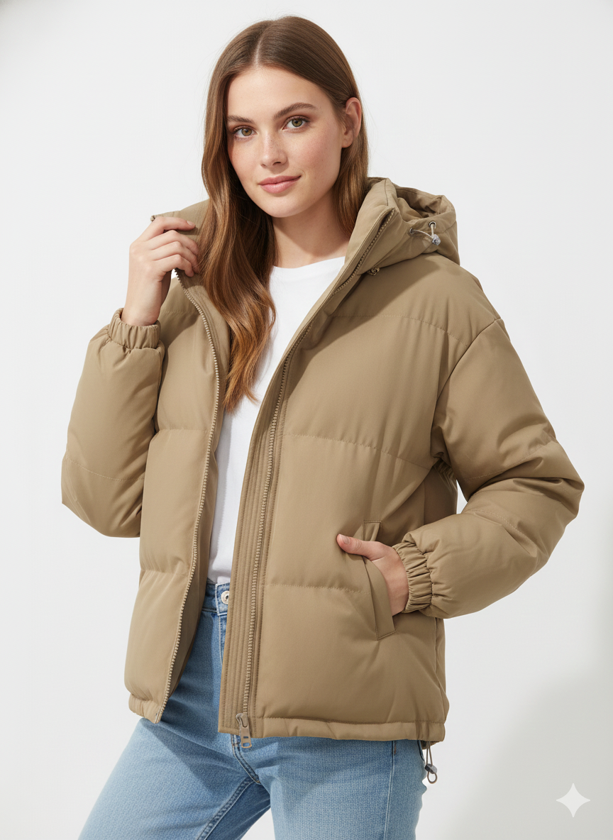 Veste Hivernale Féminine Élégante – Manteau Douillet avec Capuche