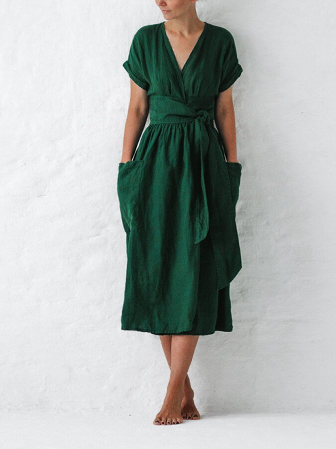 Robe Femme Lin Élégante Été Légère - LuxeStyle