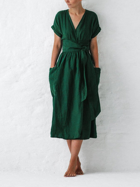 Robe Femme Lin Élégante Été Légère - LuxeStyle