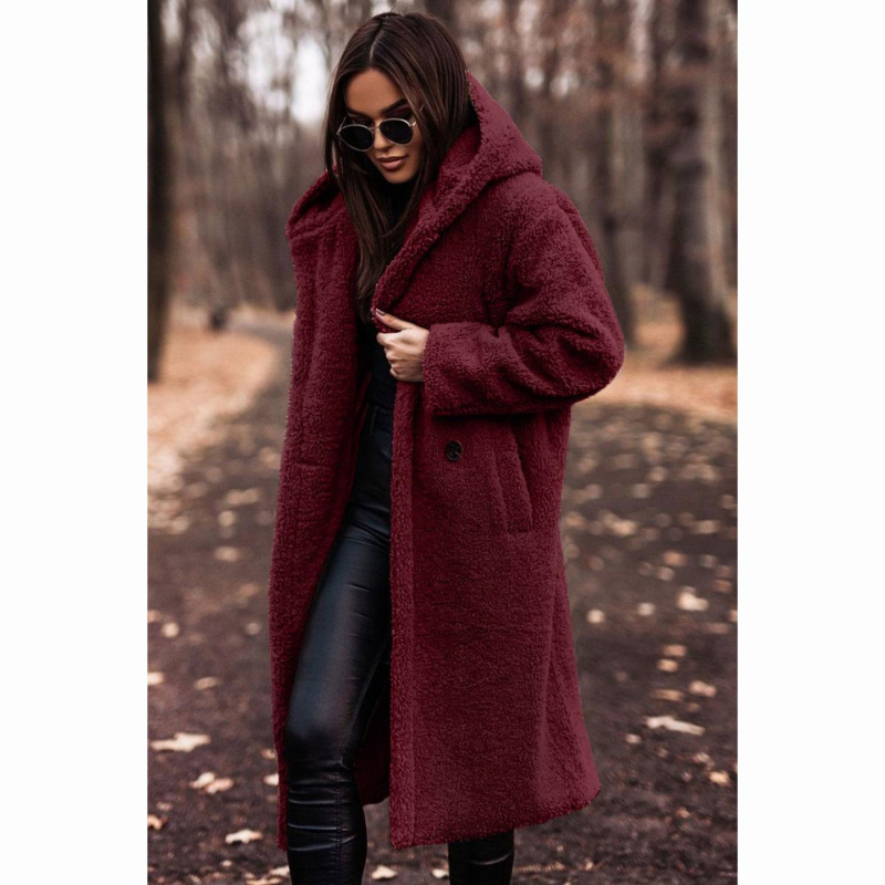 Manteau Fausse Fourrure Chic Écru pour Femme