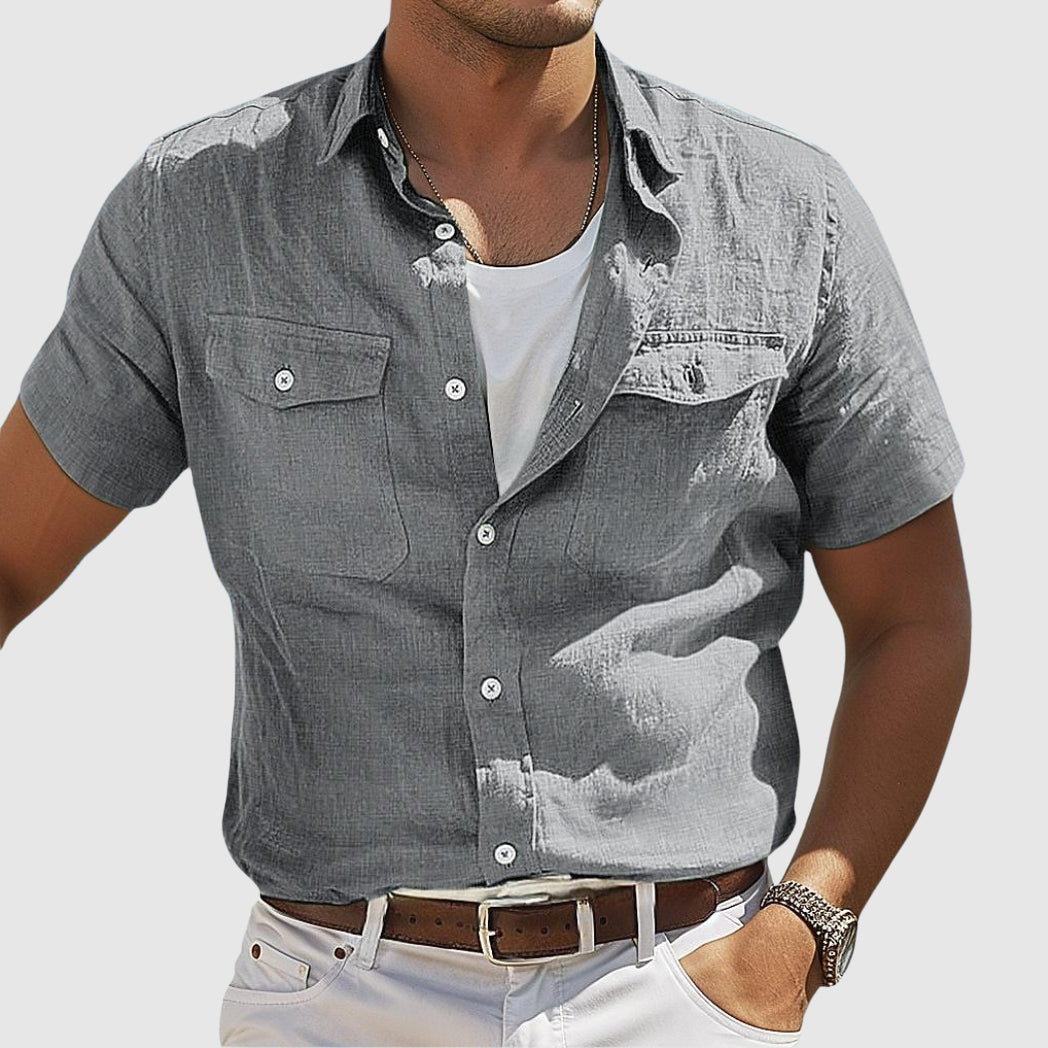 Chemise Homme Lin Beige Été