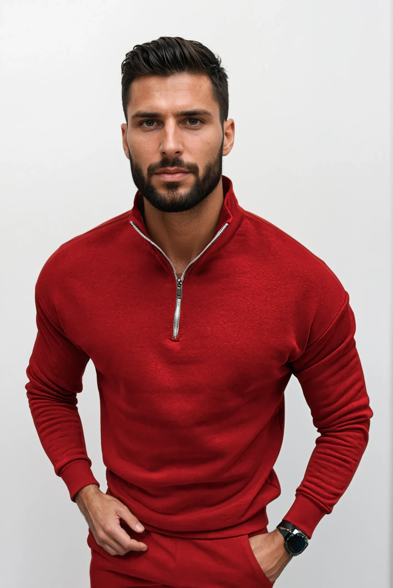 Pull Homme Demi-Zip – Maille Chaude et Confortable avec Coupe Slim