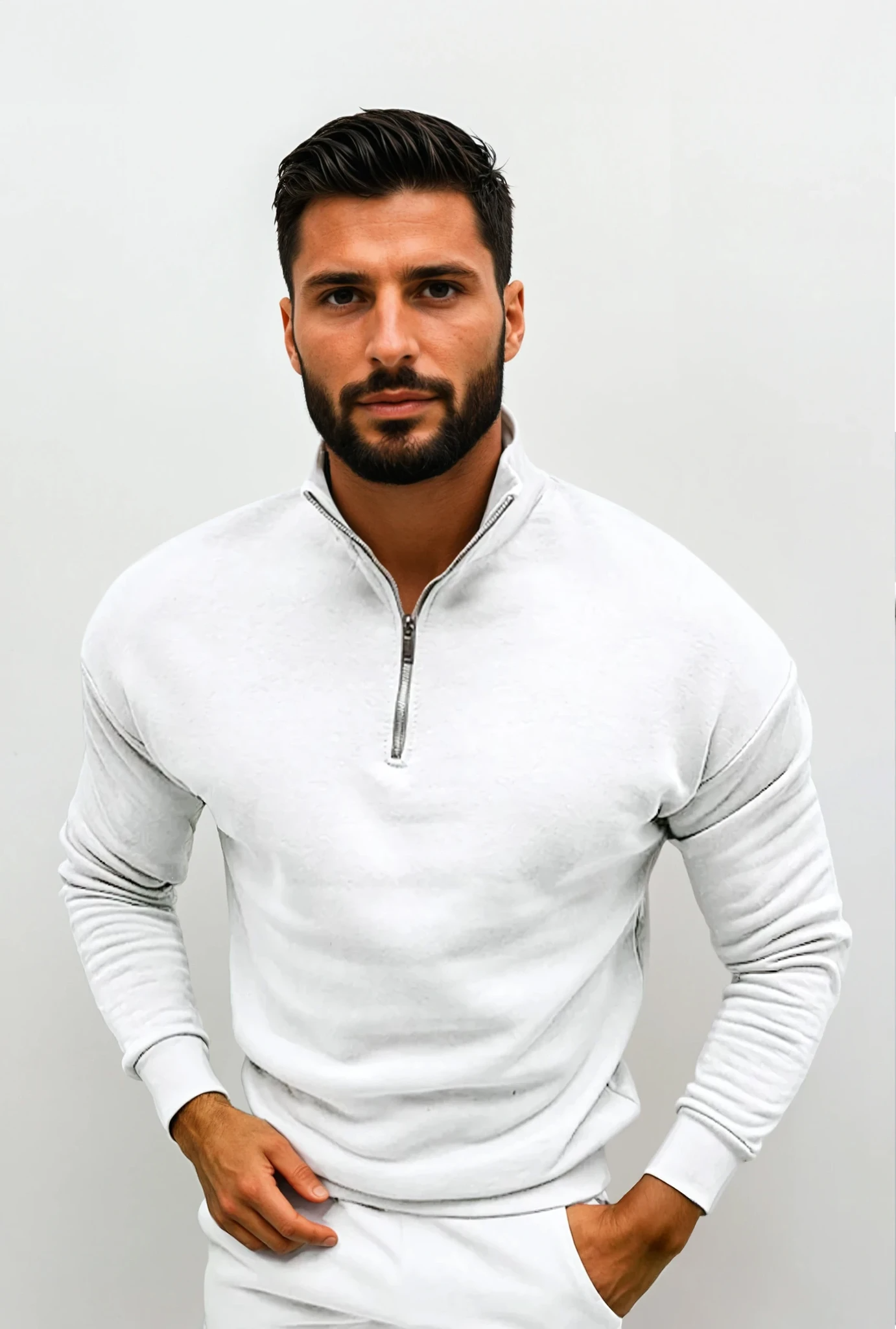 Pull Homme Demi-Zip – Maille Chaude et Confortable avec Coupe Slim