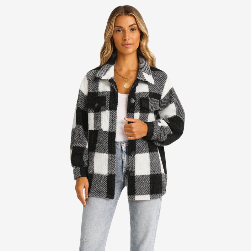 Manteau Femme Élégant à Poches et Fermeture Boutons - LuxeStyle