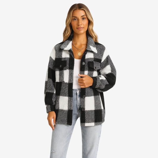 Manteau Femme Élégant à Poches et Fermeture Boutons - LuxeStyle