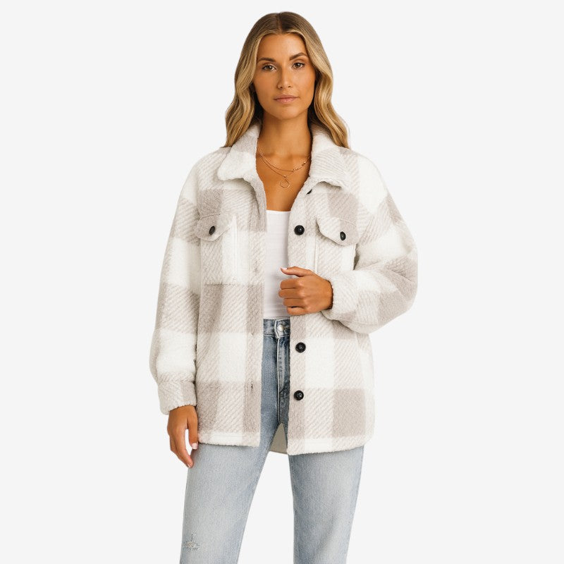 Manteau Femme Élégant à Poches et Fermeture Boutons