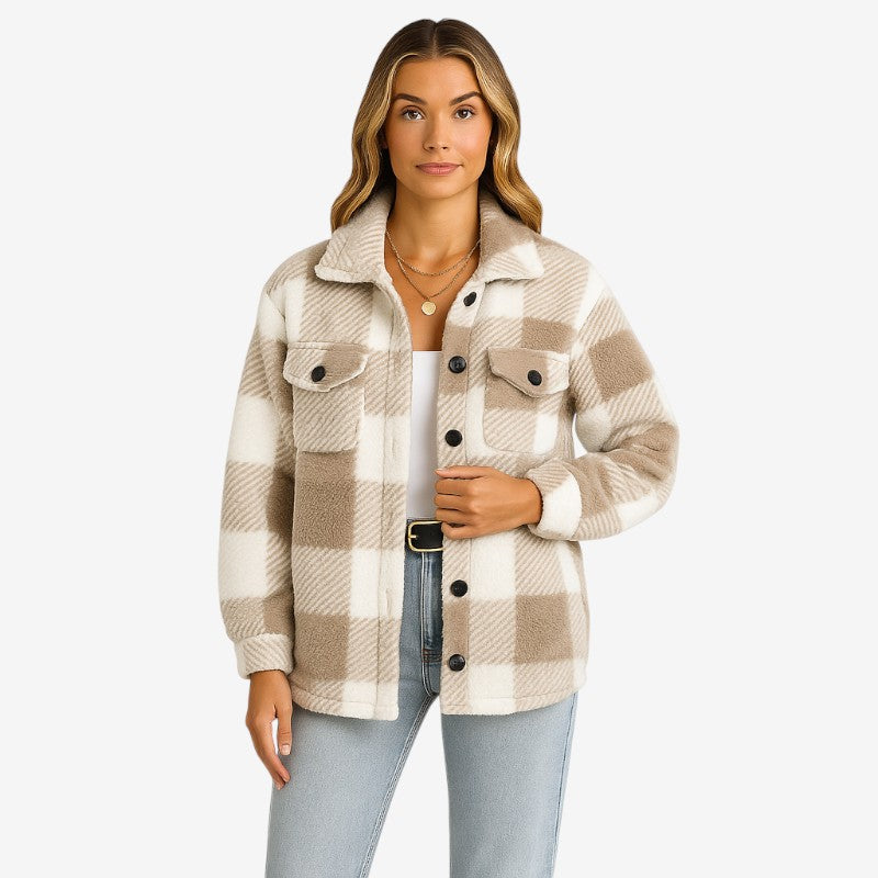 Manteau Femme Élégant à Poches et Fermeture Boutons