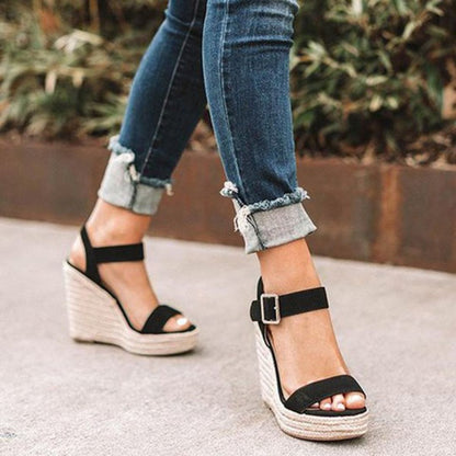 Sandales plates-formes cuir naturel femme