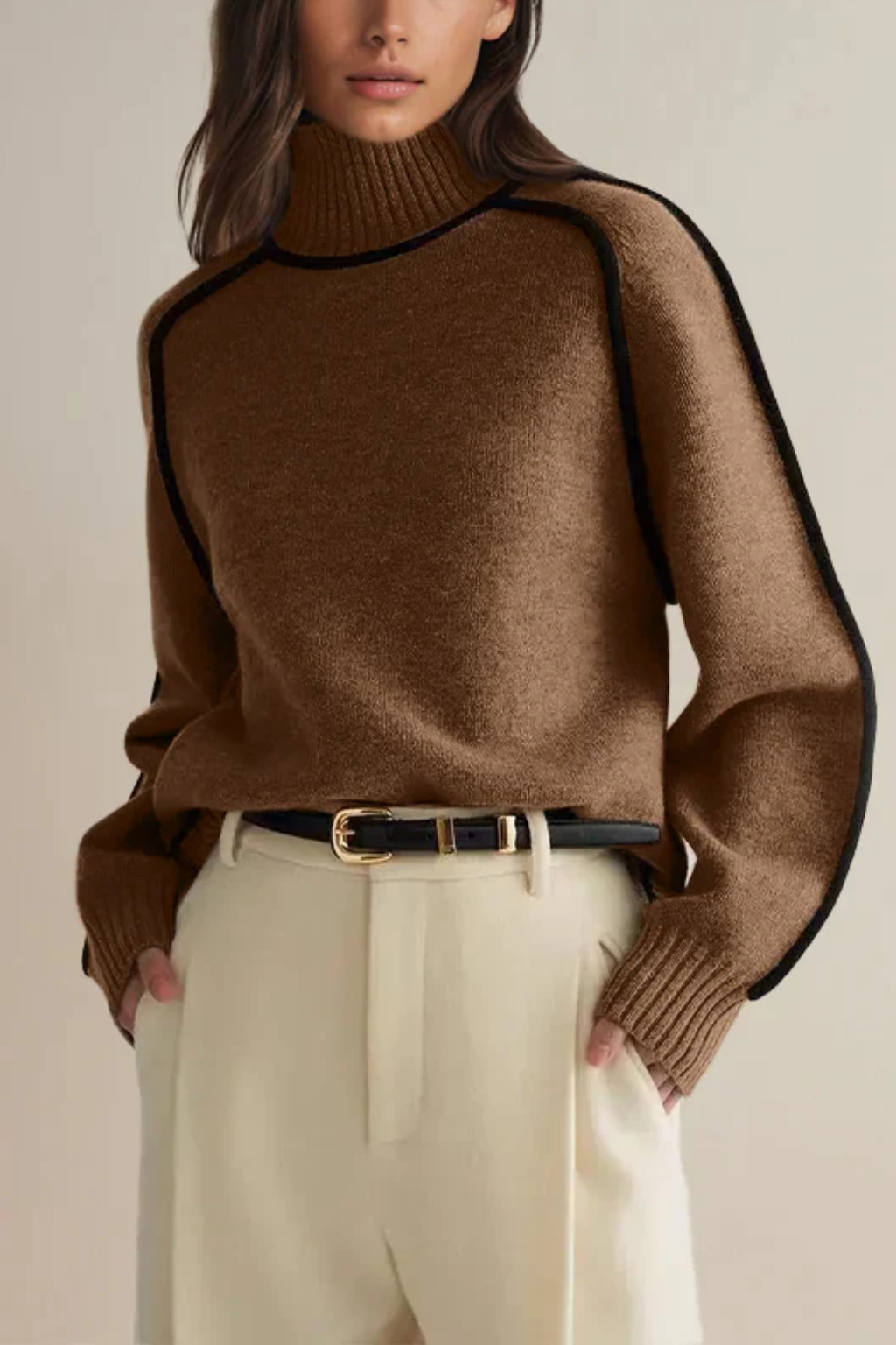 Pull Col Montant Femme Élégant