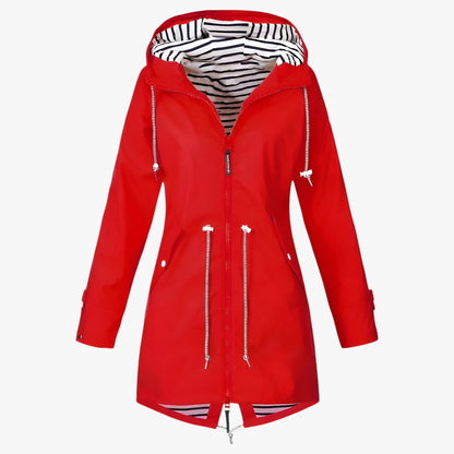 Veste étanche colorée pour femme, capuche incluse