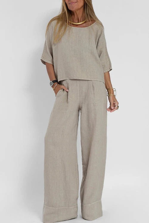 Ensemble Femme Été : Haut Court et Pantalon Comfy