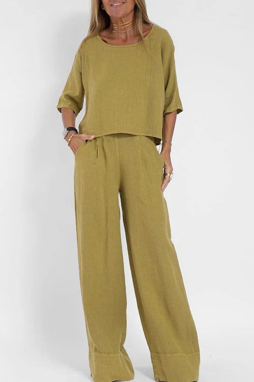 Ensemble Femme Été : Haut Court et Pantalon Comfy