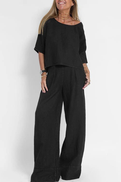 Ensemble Femme Été : Haut Court et Pantalon Comfy
