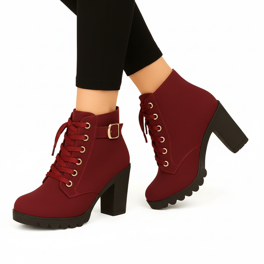 Bottines Femmes Élégantes à Talon Bloc & Boucle Luxe - LuxeStyle
