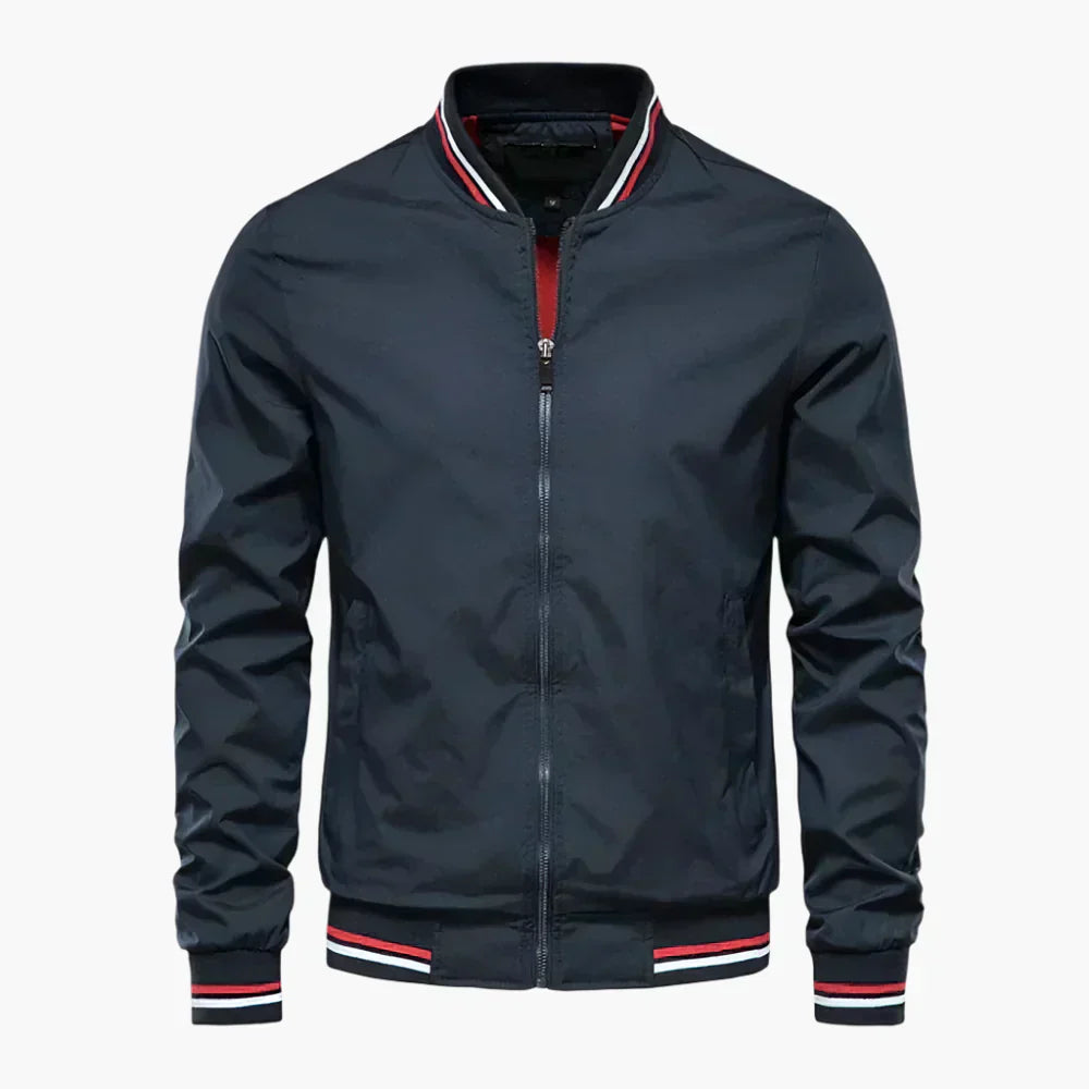Blouson Aviateur Classique À Rayures Côtelées Pour Homme | Automne