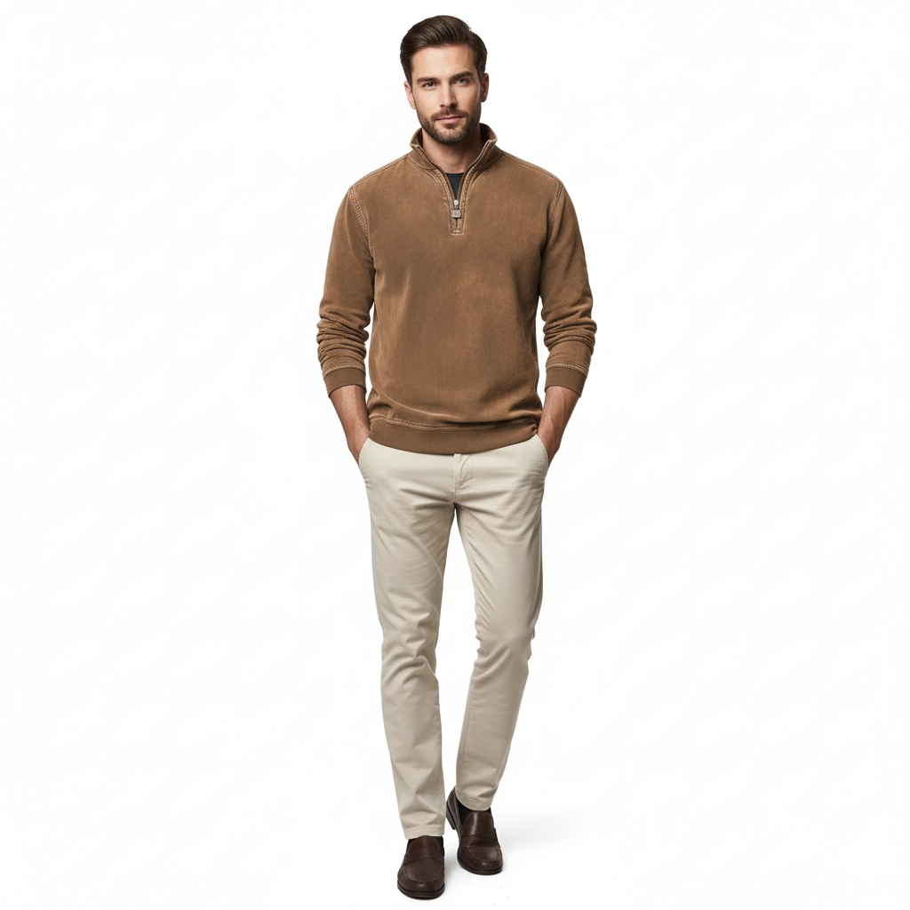 Pull Polaire Homme Douillet à Fermeture Éclair - Sweat à Capuche Confort Automne Hiver