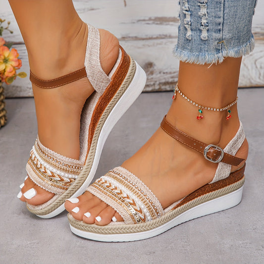 Sandales Été Femme - Sandales à Talon Haut Confort avec Paillettes Élégantes - LuxeStyle