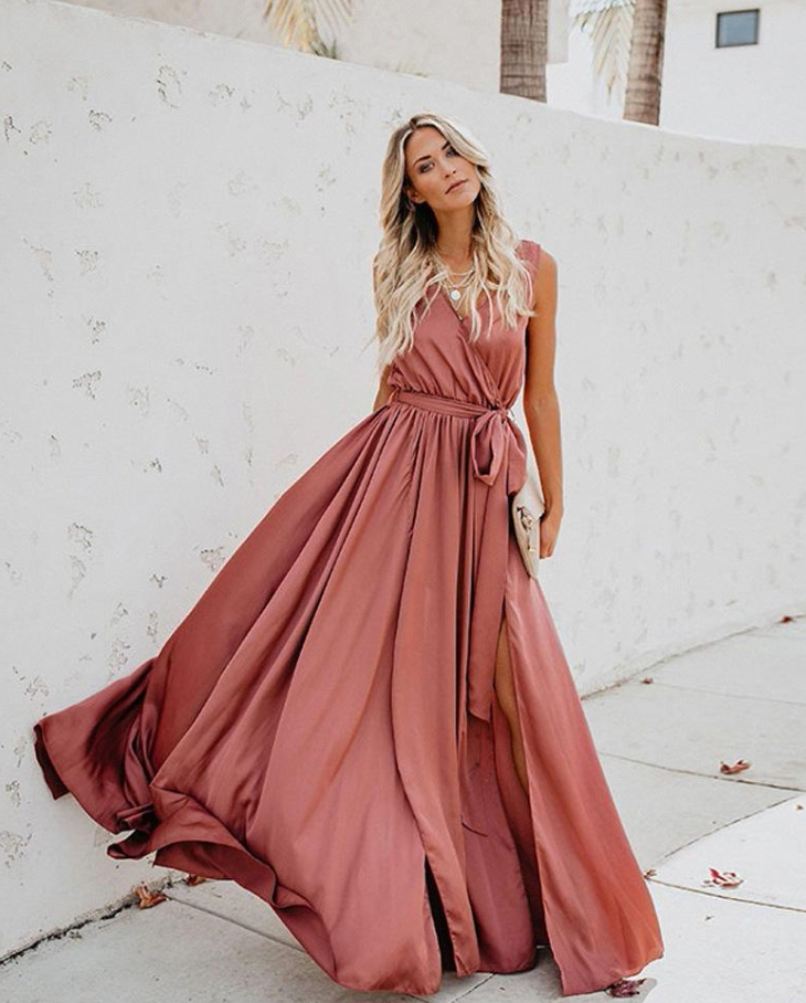 Robe de Soirée Élégante pour Femme – Longue et Sophistiquée pour Mariages et Galas