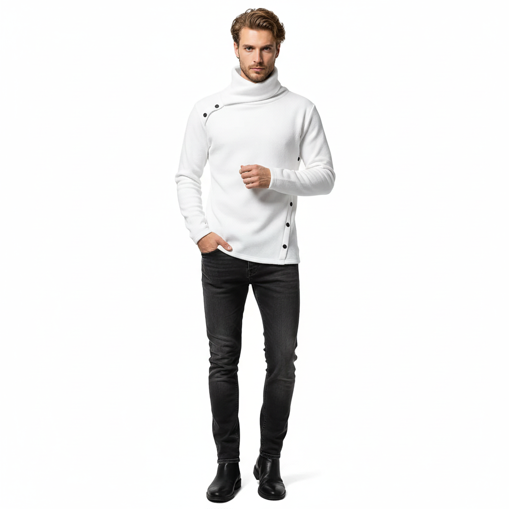 Pull Homme Col Montant – Maille Douillette pour Hiver