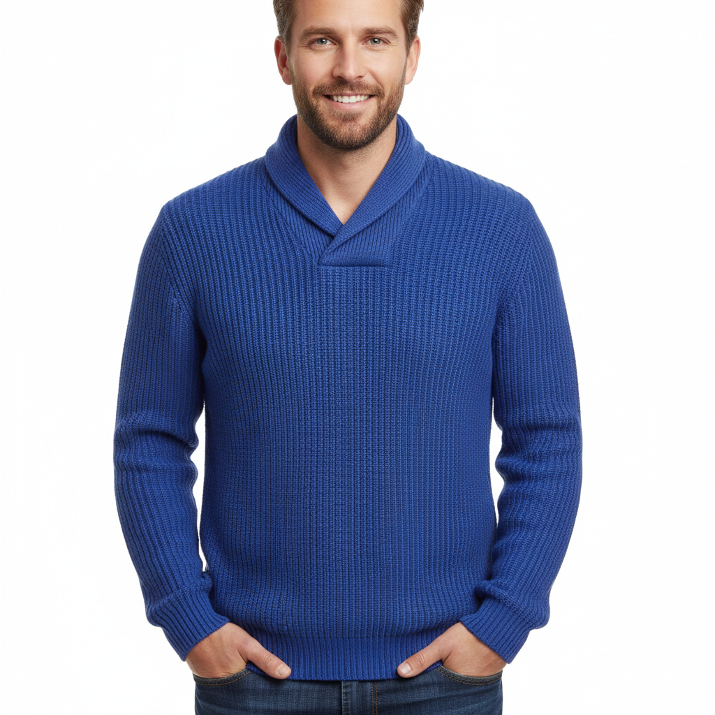 Pull Homme Tricoté Col Châle Détendu