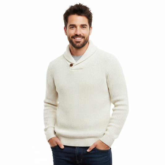 Pull Homme Tricoté Col Châle Détendu - LuxeStyle