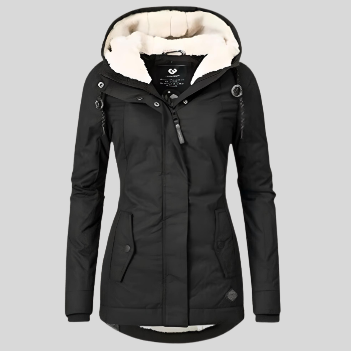 Parka Femme Hiver Élégant - Manteau Imperméable Doublé Fourrure Artificielle