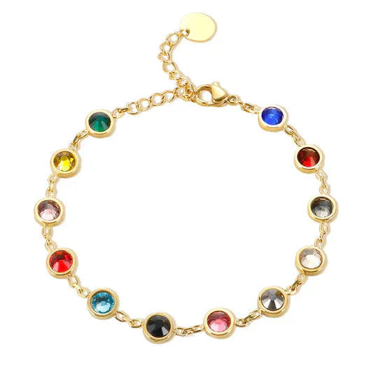 Bracelet Fantaisie Cristal Coloré Réglable - LuxeStyle