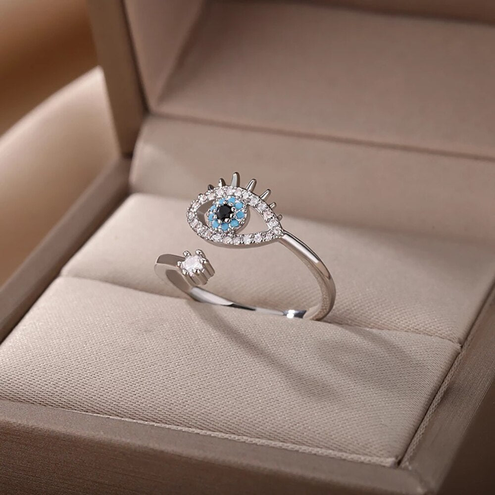 Bague Spirituelle Protège-Œil Adjustable Féminine