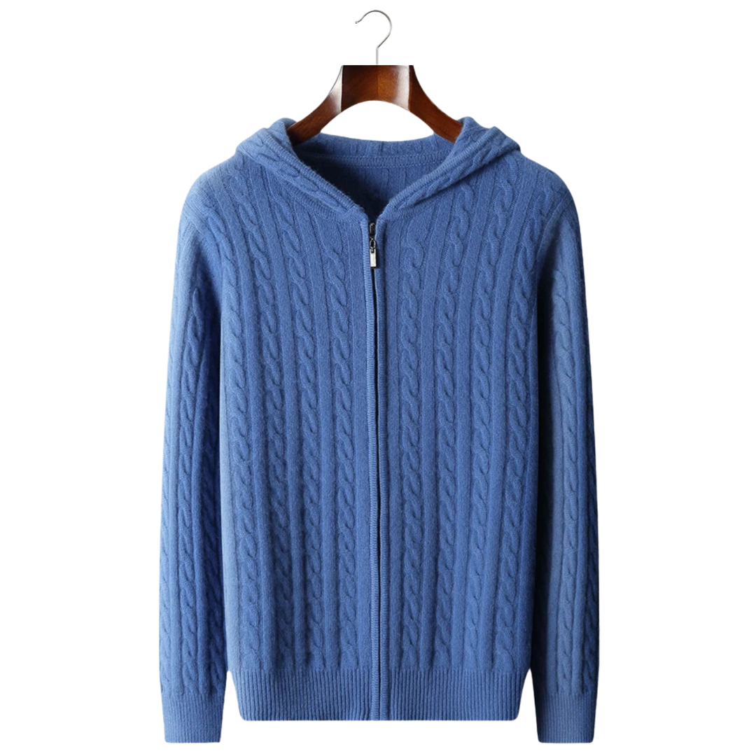 Veste Tricotée Bleu Marine Éclair - LuxeStyle