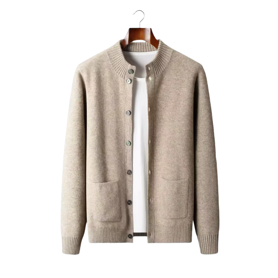 Cardigan Homme en Laine Châle avec Poches