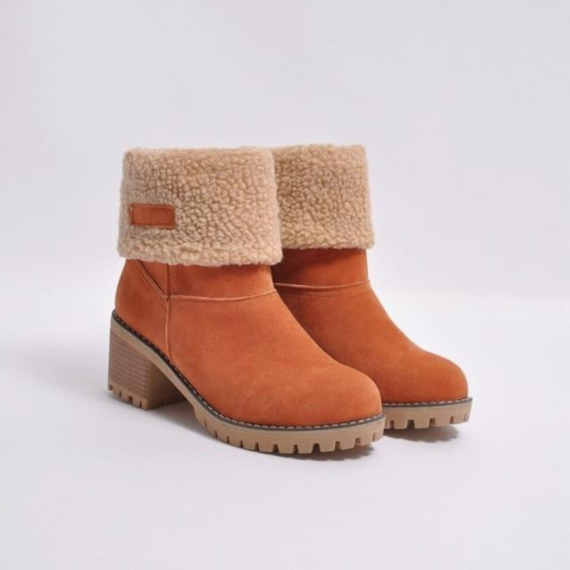 Bottes Daim Noir Doublure Chaude