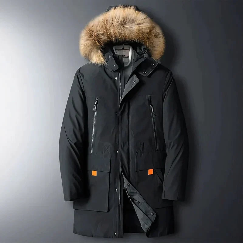 Parka Hiver Élégant avec Capuchon pour Homme