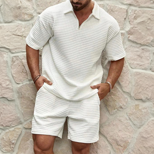 Tenue Été Homme Élégant - Polo Coton Doux et Short Décontracté - LuxeStyle
